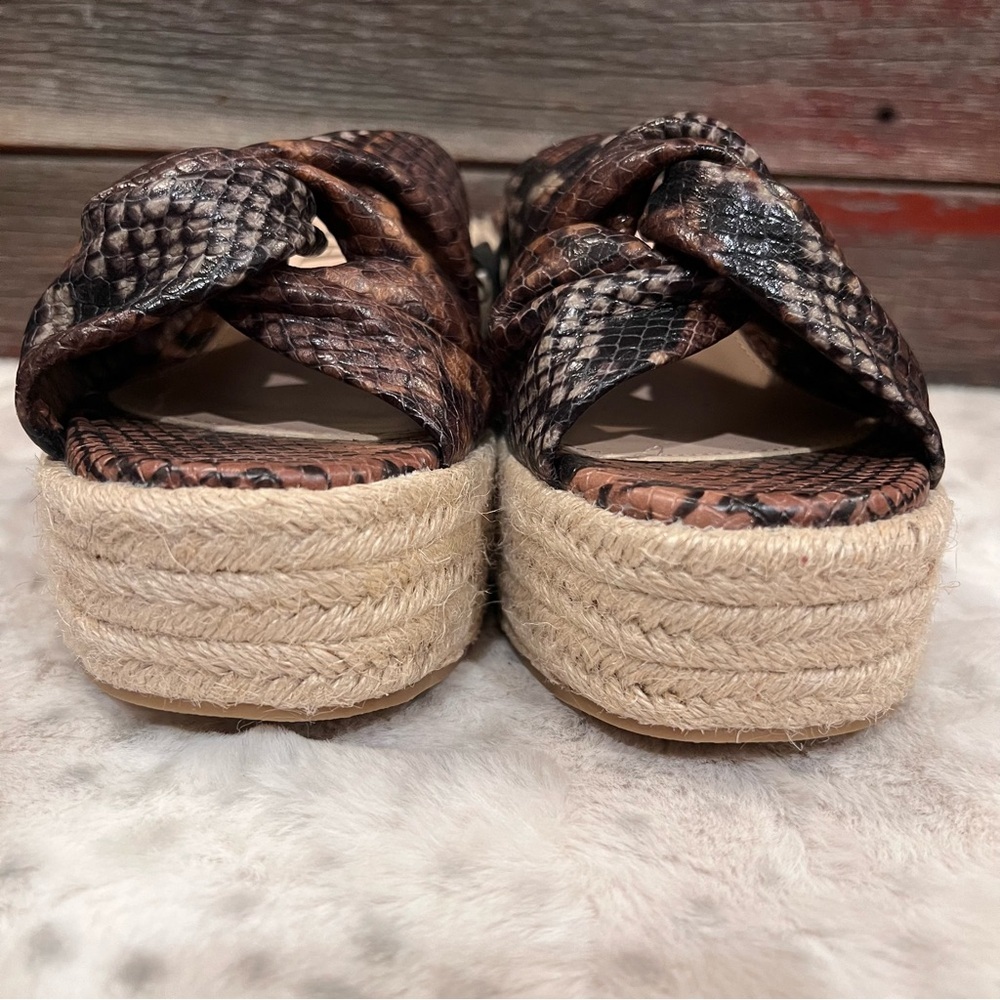 🥉ZARA SNAKESKIN STAMPED LEATHER ESPADRILLES WEDGES - SIZE 6 - BNWT - Picture 2 of 11